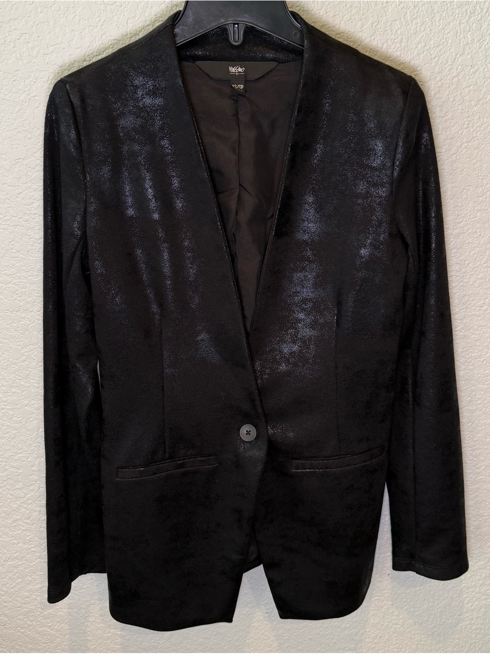 Mossimo Black Shimmery Single-Button Blazer